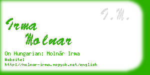 irma molnar business card